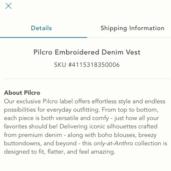 Anthropologie NWT Pilcro Embroidered Denim Vest Size M. - Picture 8 of 13